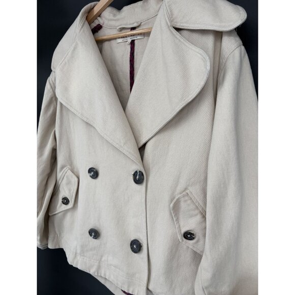 Free People Revolve Women's Highlands Peacoat in Tea Combo XS Beige Oversized - Picture 3 of 10
